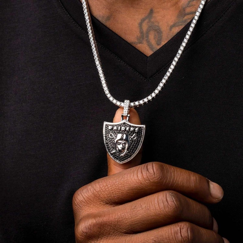 GLD Officially licensed NFL Sports Team Logo Pendant - Gold Plated Iced Out Football Necklace Charm - Image 1